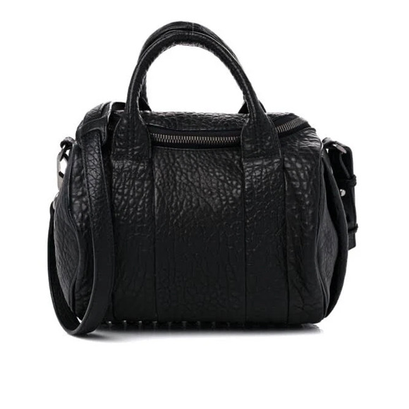 Alexander Wang Black Pebbled Leather Studded Rockie Crossbody - Picture 1 of 12